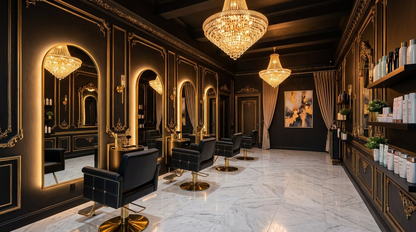 The Mirror by Embellish luxury salon interior in Dehradun