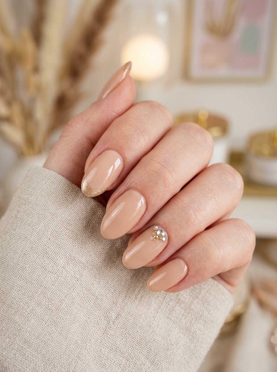 Nude pastel nail art at The Mirror by Embellish